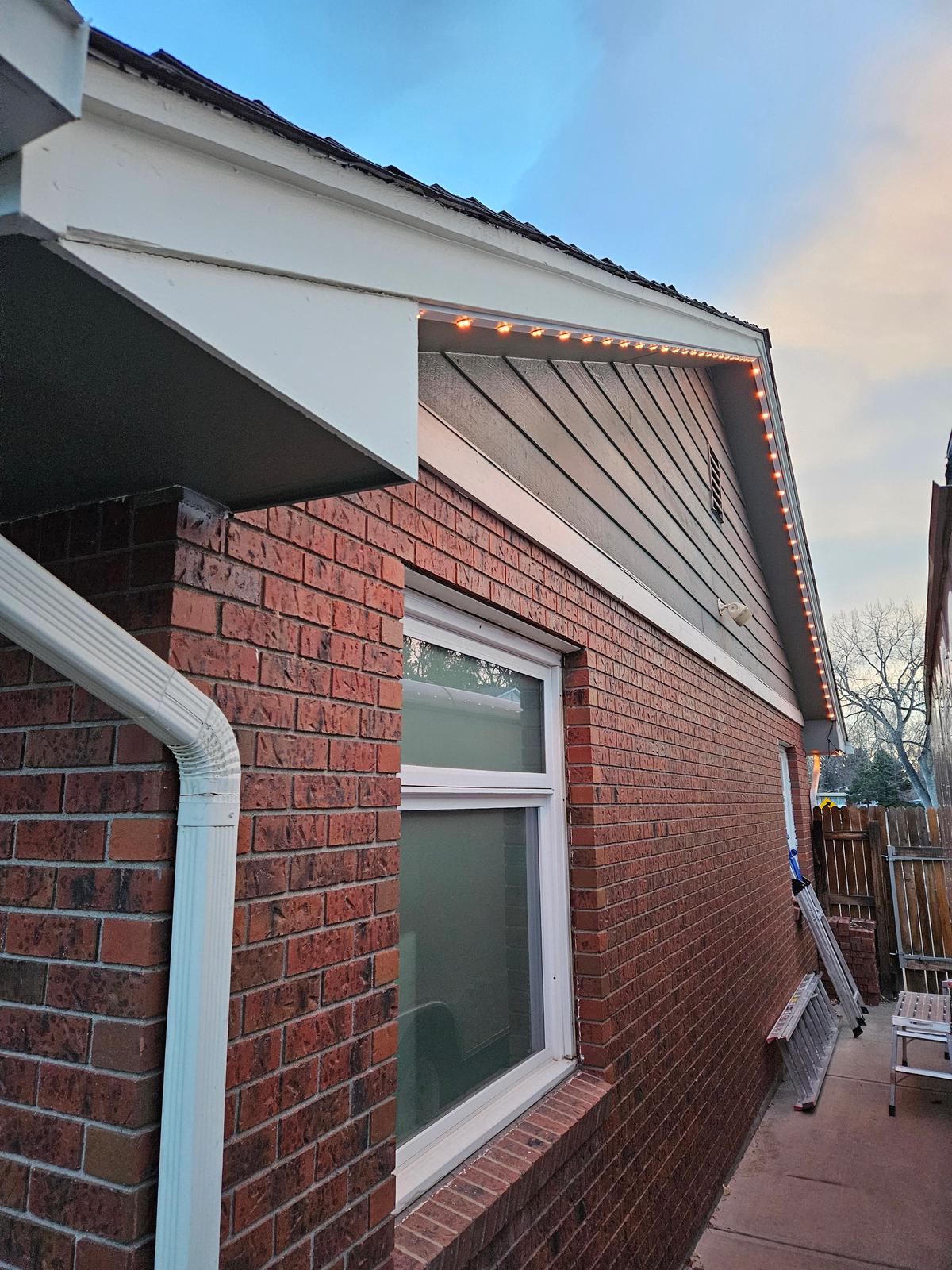 LED roofline install detail