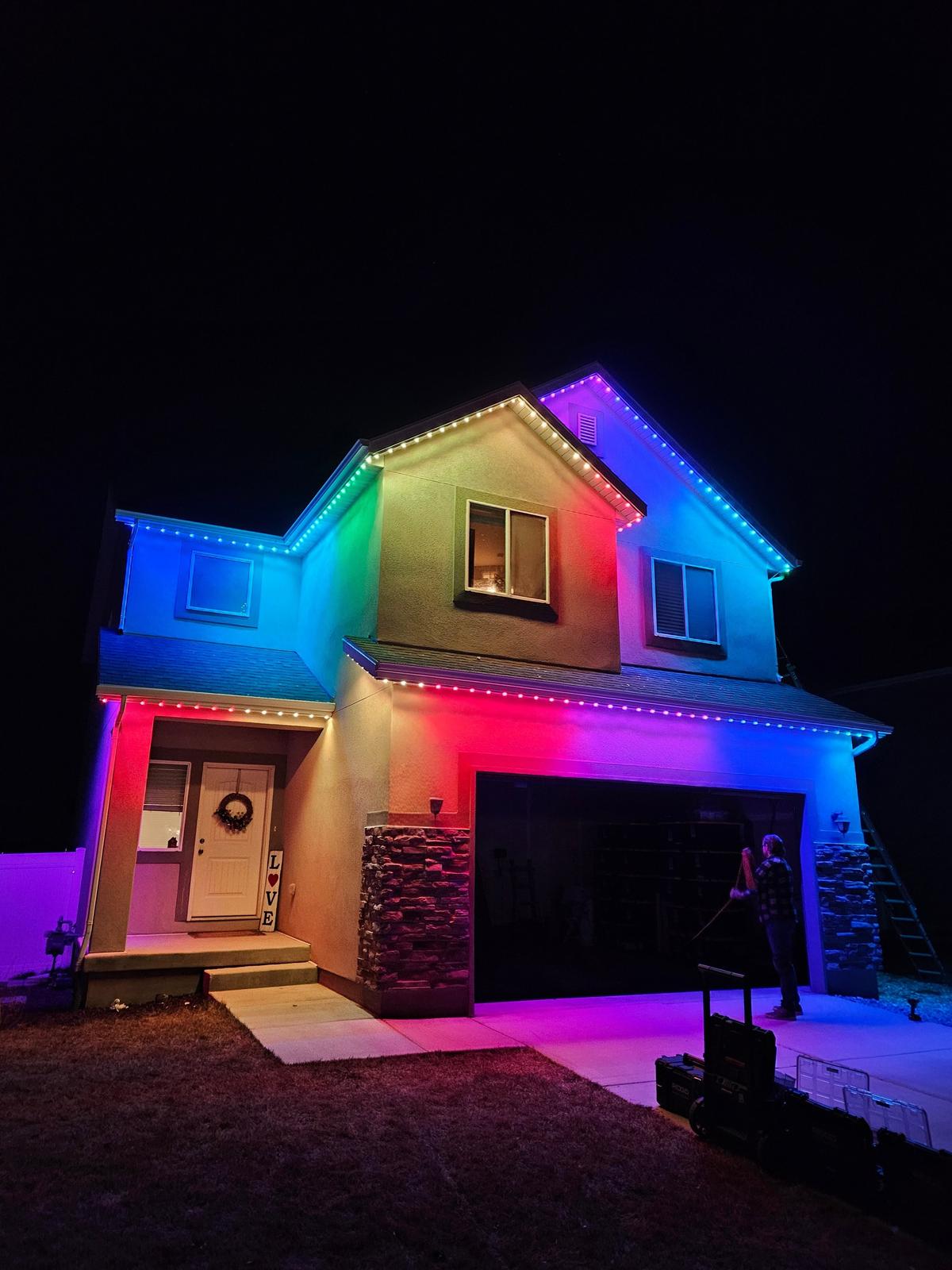 LED roofline night shot